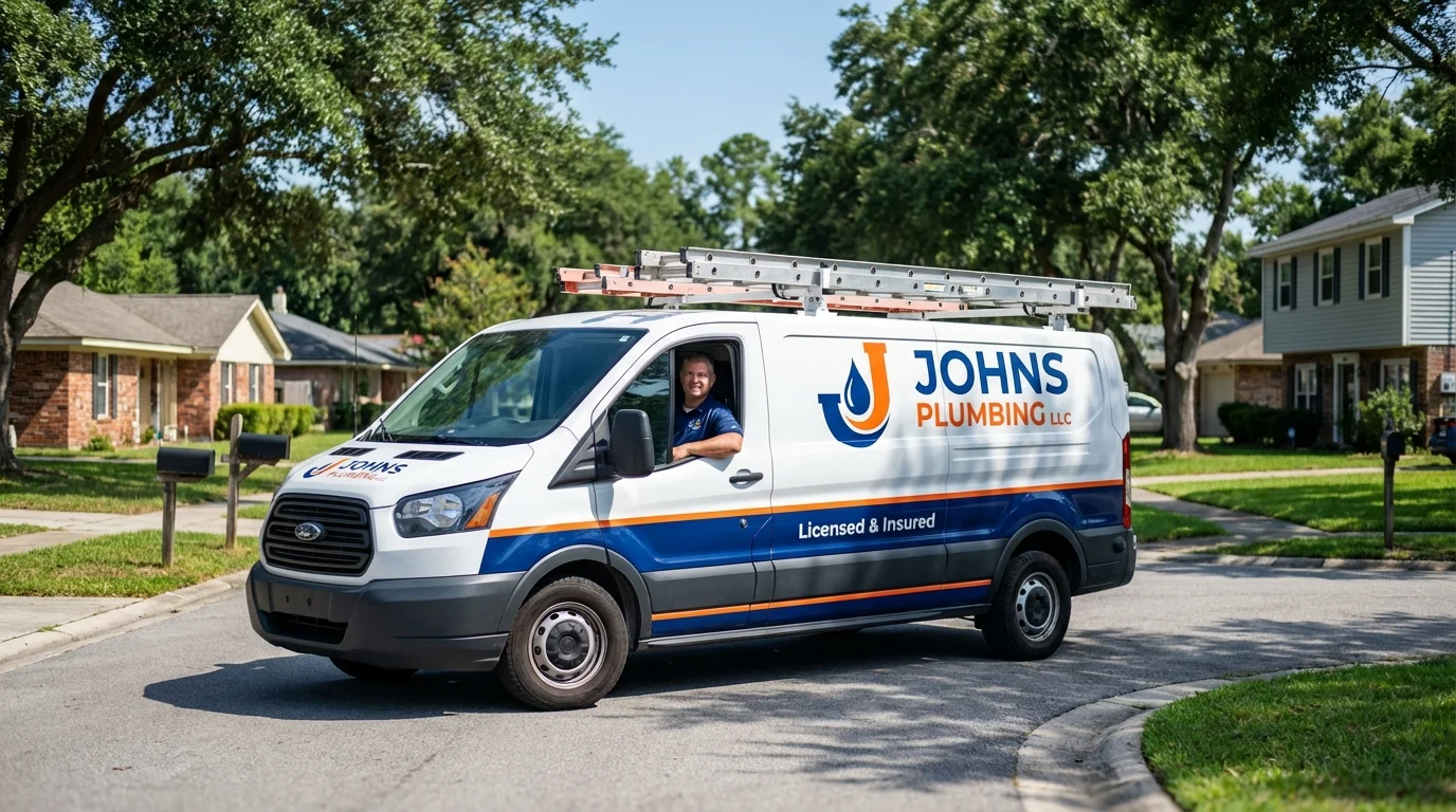 Johns Plumbing LLC service van in Tularosa, NM