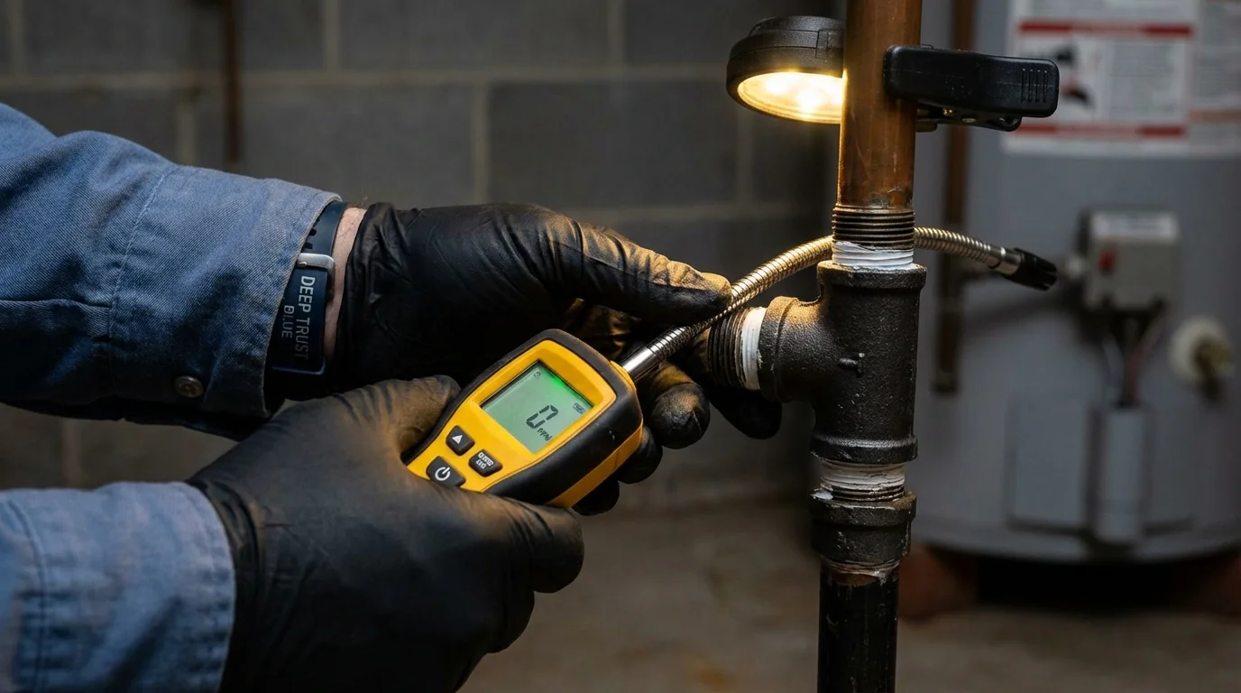 Gas leak detection with electronic sniffer by Johns Plumbing LLC in Tularosa